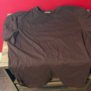 H&M Brown Short Sleeve Tee Classic Crew Neck